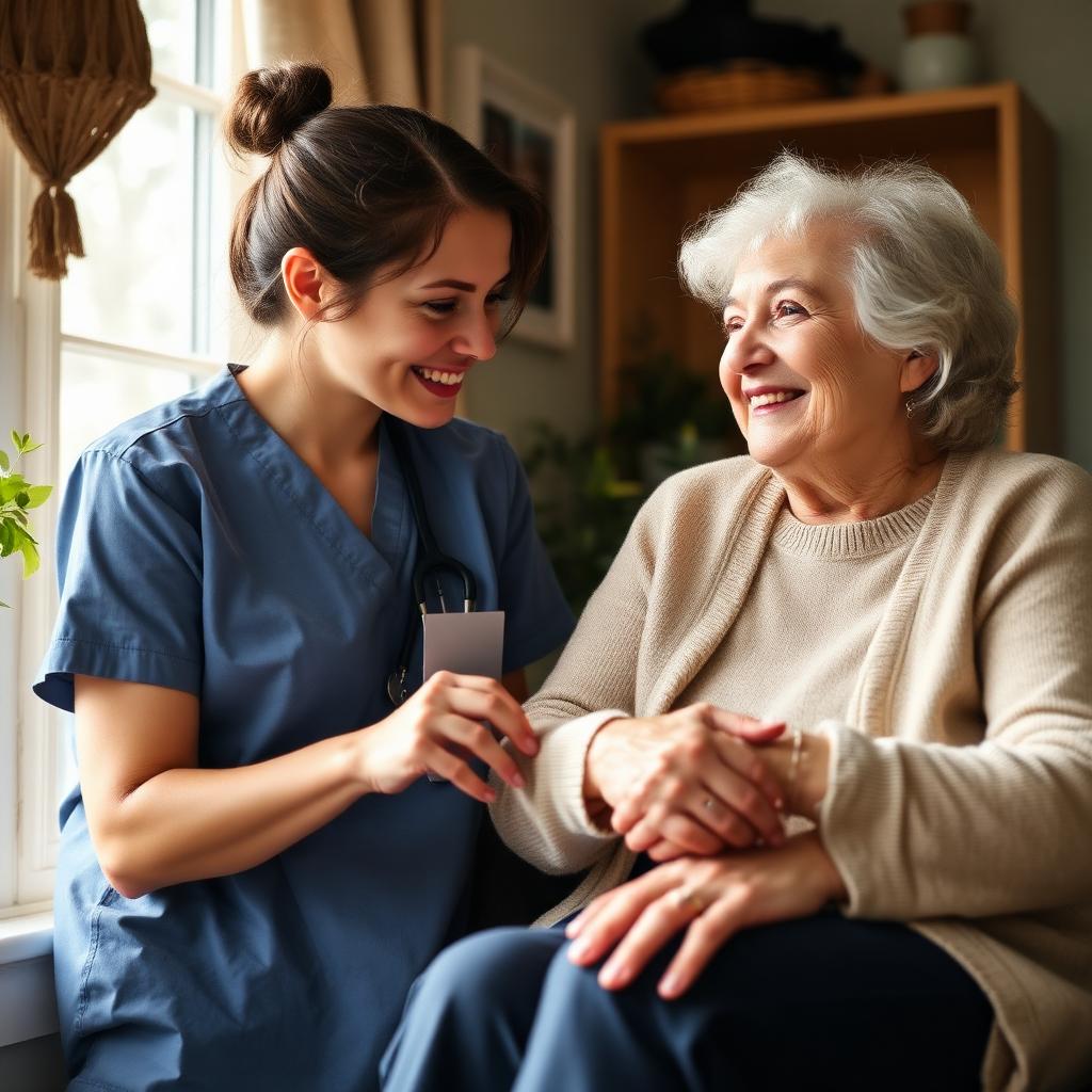 Caregiver visiting client